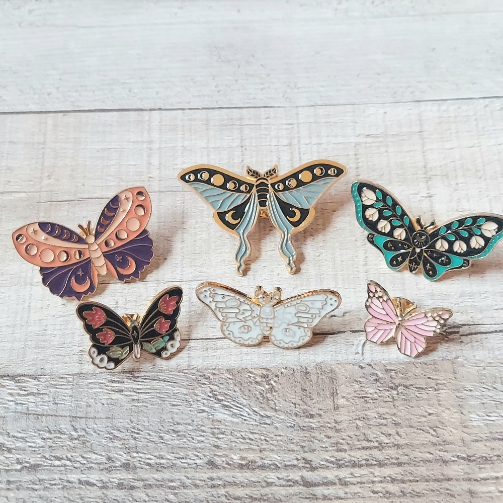 Butterfly Pin Lot Moth Enamel Pins